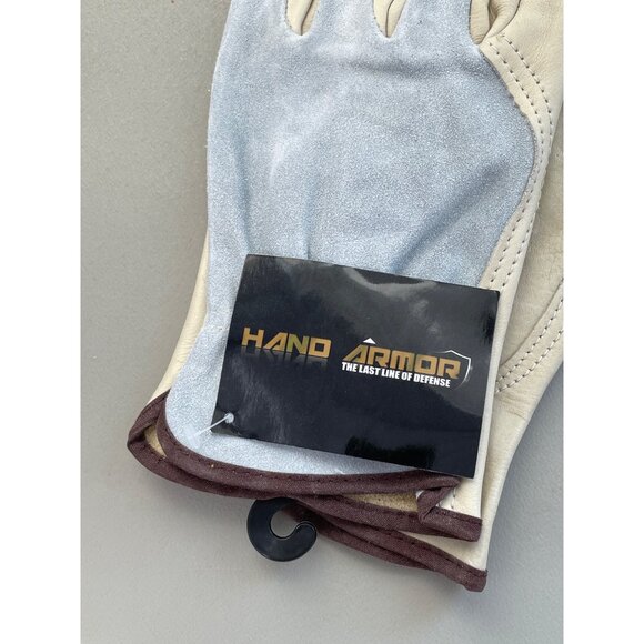 Hand Armor Cowhide Leather Gloves Unlined Large Genuine Leather Outdoor Work NEW - Picture 3 of 5